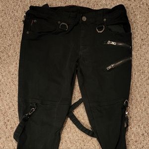 Tripp NYC Black Bondage Strap Pants Size 32